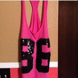 Pink crop tank top