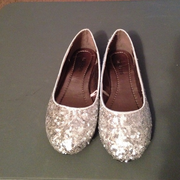 Silver Sequin Flats
