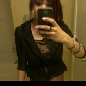 Goth like Black lace button up jacket