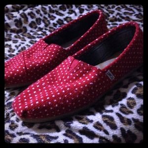 Authentic toms red with polka dots