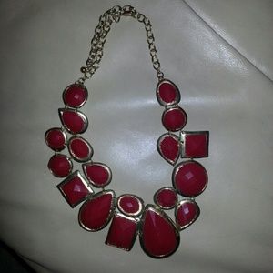 Red statement necklace