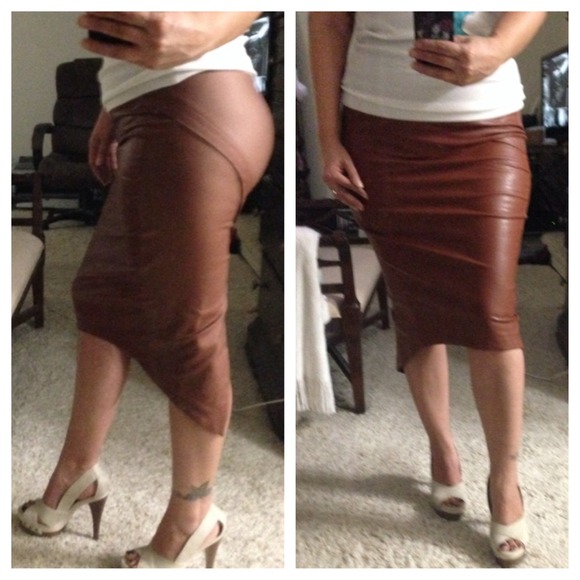 Faux leather skirt
