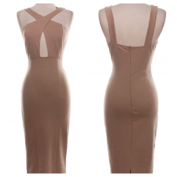 Taupe/nude midi dress. New dresses!!