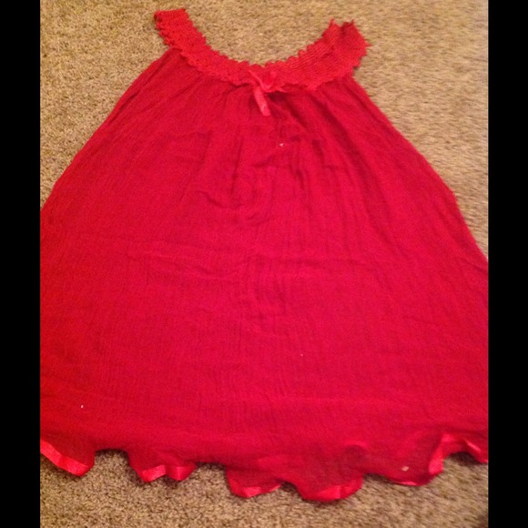 Red beach dress