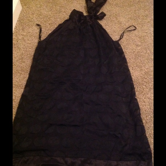 Black polka dot dress
