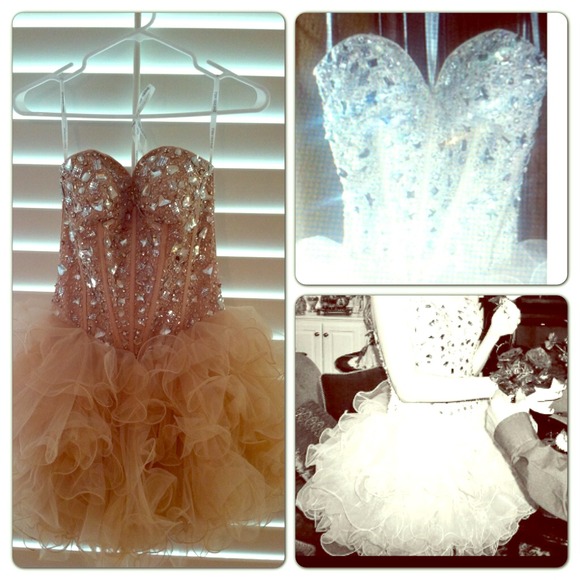 BEAUTIFUL nude Sherri Hill dress style 2925 size 0