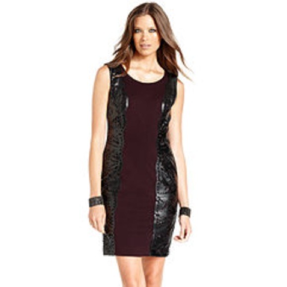 🎉HP🎉 Betsey Johnson Laser Cut Faux Leather Dress