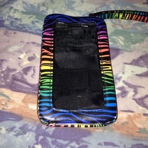 Rainbow zebra IPhone 4S wallet case