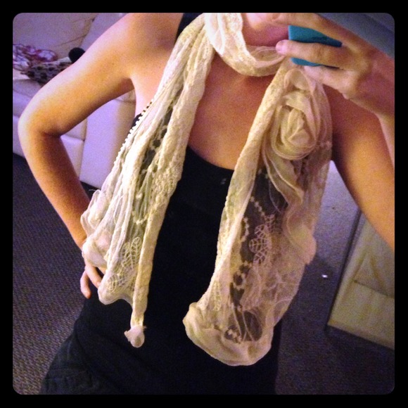 White lace scarf