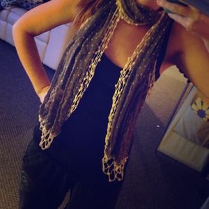 Grey and white scarf