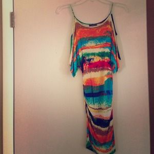 multi colored tight dress