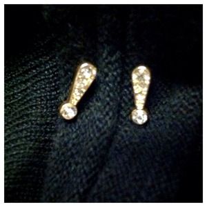 Gold exclamation post earrings