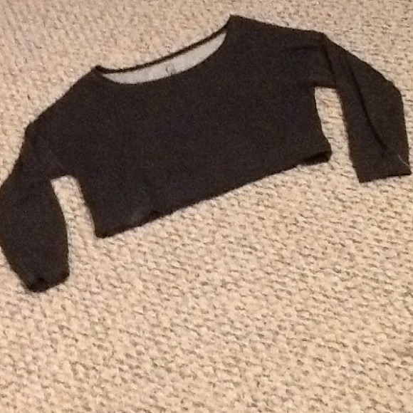 Crop Top Sweater with Hearts