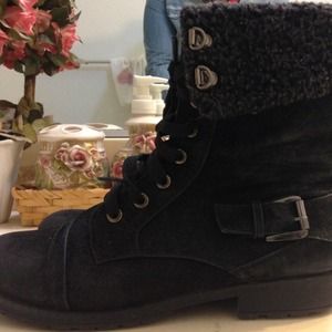 Combat boots lightly worn.