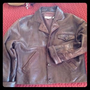 Ann taylor brown leather jacket Clearance