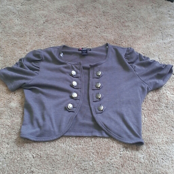 Grey crop cardigan