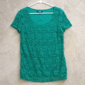 Teal lace shirt