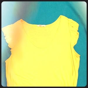 Old navy yellow/green ruffled tank