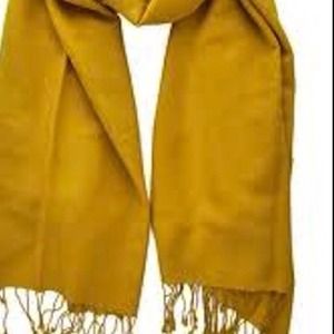 Light Yellow Mustard Cashmere Scarf