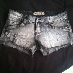 Black and white wet seal shorts