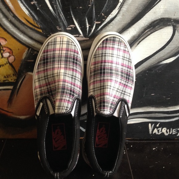 Plaid  Slip on Vans
