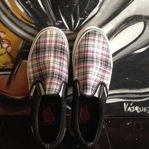 Plaid  Slip on Vans