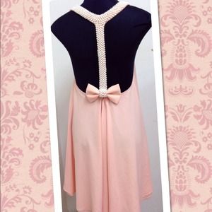 ~SOLD~ in bundle peach tunic/dress w/pearl detail