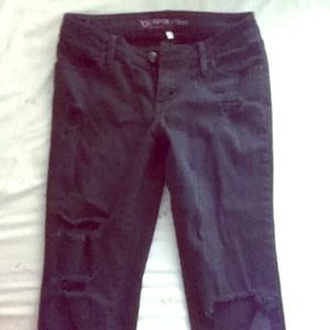 Bullhead Super Skinny Black Jeans with rips