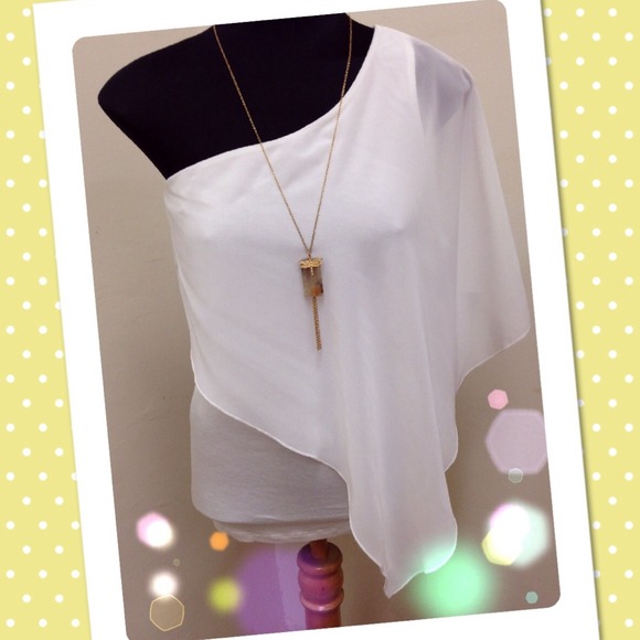 Mai Tai Tops - ~RESERVED~ for @maxxboy white one shoulder top