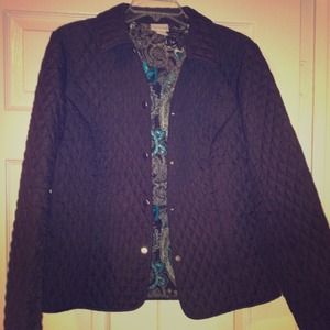 Brown and aqua paisley jacket - Classy!