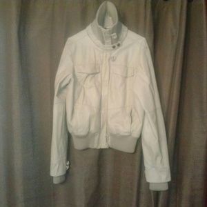 Beige Faux Leather Jacket