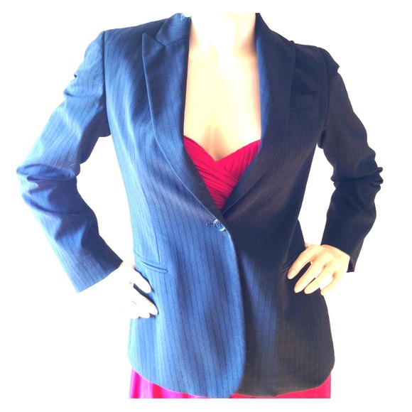 Calvin Klein black on black pinstripe blazer