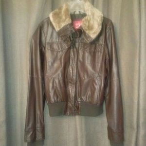 Chocolate Brown Faux Leather jacket