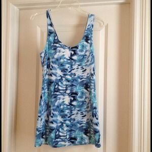 Aqua Wave Print Cover-up Dress