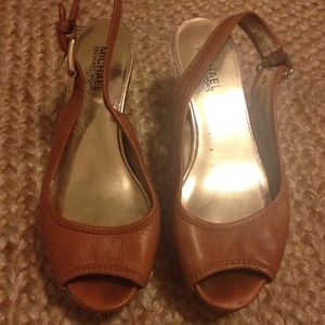 MICHAEL Michael Kors cork & leather wedges. Size 7