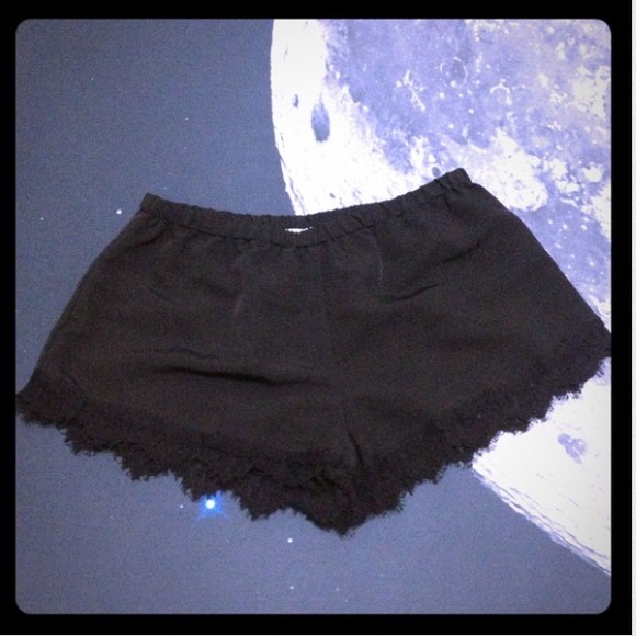 SOLD Black satin shorts