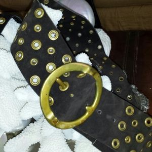 Designer Brown Leather Belt 34"