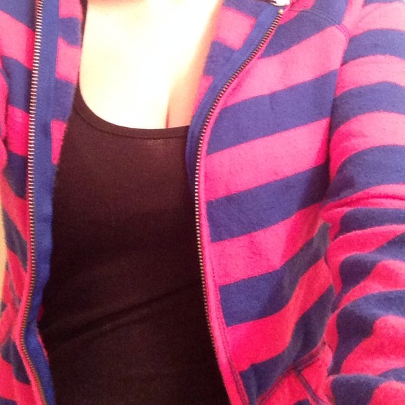 Pink and blue zip up hoodie