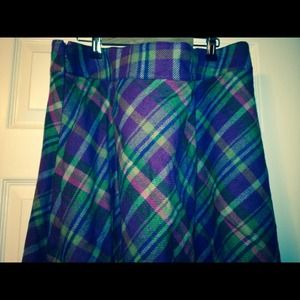 Wool Winter plaid fun skirt 18p