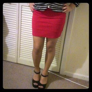 Red pencil skirt