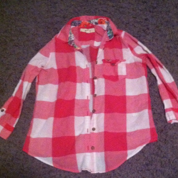 Hollister pink flannel