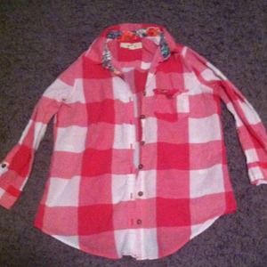 Hollister pink flannel