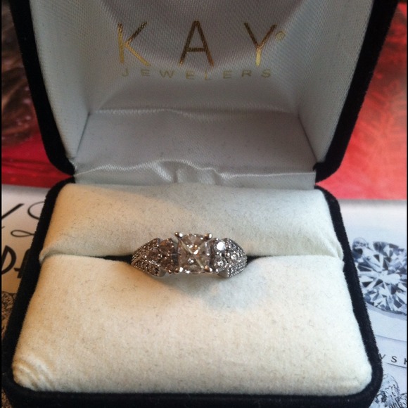 🎁14k White Gold Diamond Engagement Ring - Picture 2 of 4