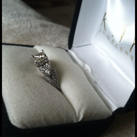 🎁14k White Gold Diamond Engagement Ring - Picture 4 of 4