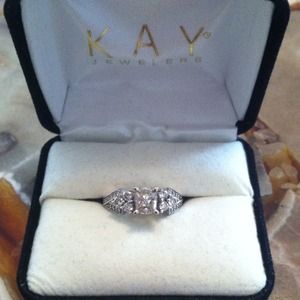 🎁14k White Gold Diamond Engagement Ring