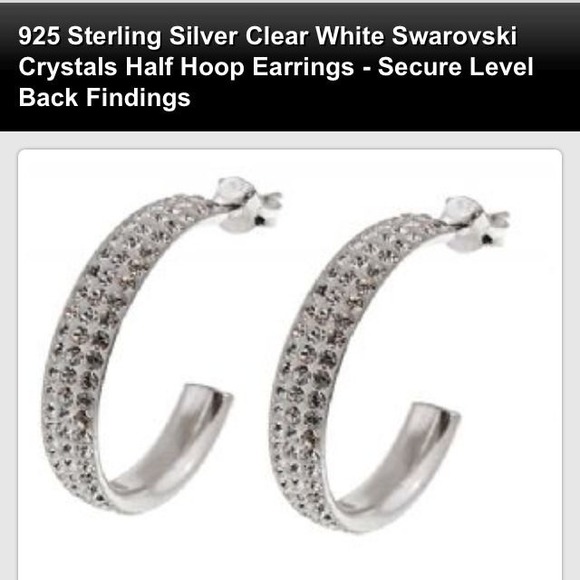 REDUCED! Stunning half hoop Swarovski earrings!