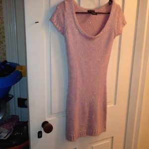 Pink sparkly sweater dress