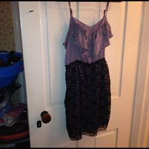 Purple and black lace dress
