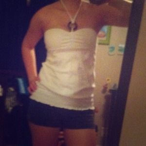 White tie around the neck shirt