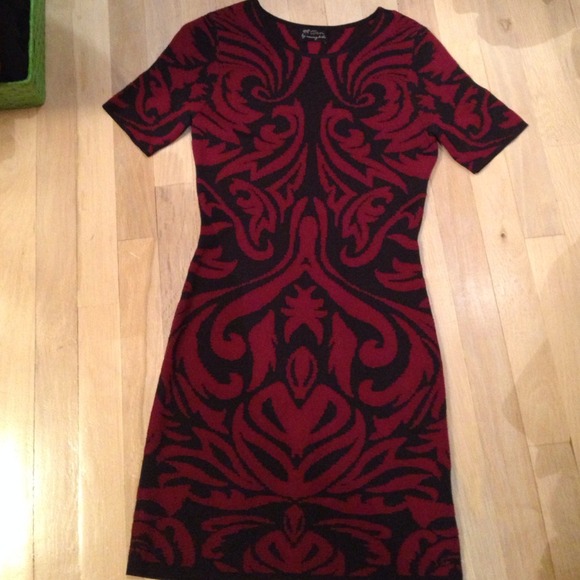 Black n maroon dress by thorn